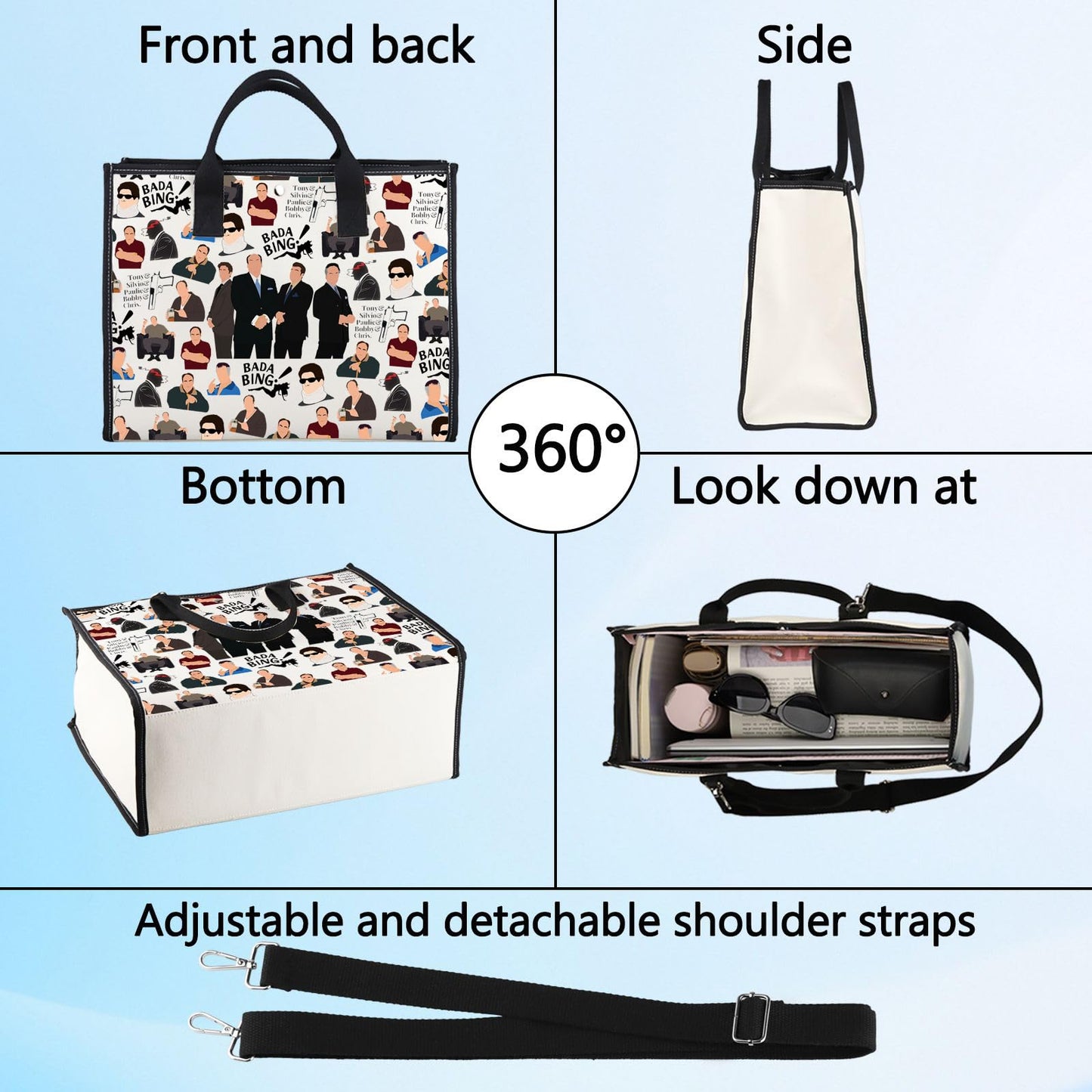 BWWKTOP Gangster Character Cosmetic Makeup Bag Mob Character Fans Inspired Gifts Classic Gangster Merch (BAND BG)