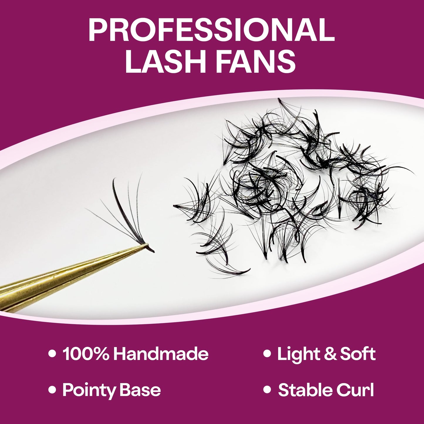GLAMGAZE 750 Wispy Promade Fans - 5D 7D 9D, C D CC Curl 0.05-0.07mm Thickness Mixed Length - Handmade Wispy Eyelash Extensions Loose Premade Lash Fans Soft Spikes Volume Lash (5D-0.07-D, 11/12/13)