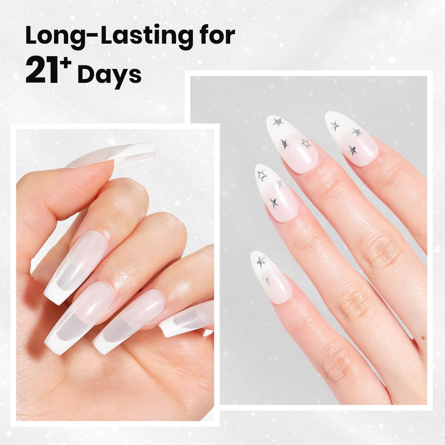 Beetles Milky White Rubber Base Gel Nail Polish 15ml, White Aura Shimmer for Cloud Ombre Nails, 2-in-1 Builder Base & Color Strengthening Self-Leveling Flexible Soak Off UV LED for Weak Natural Nails