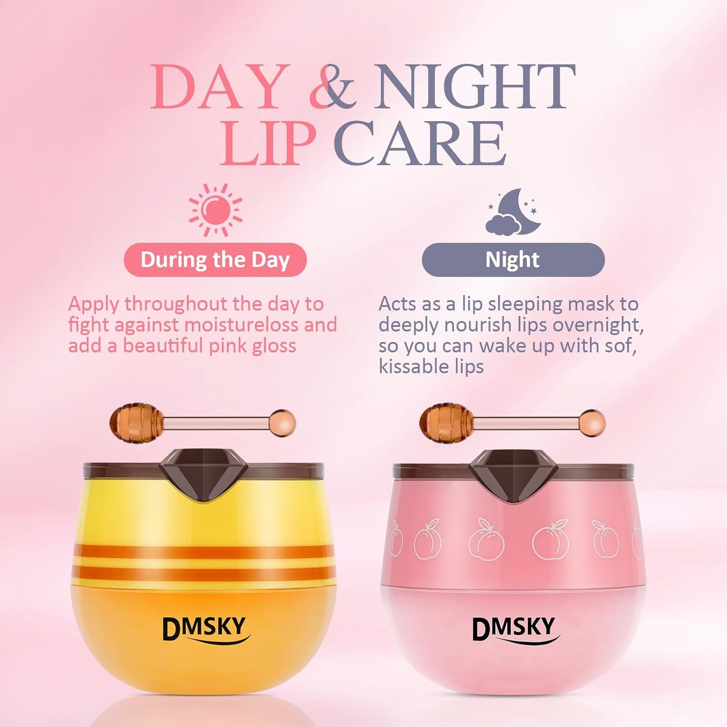 Bee Lip Balm Set - 12 PCS Honey Pot Propolis Sleeping Mask for Dry Lips | Perfect Gift for Women & Girls