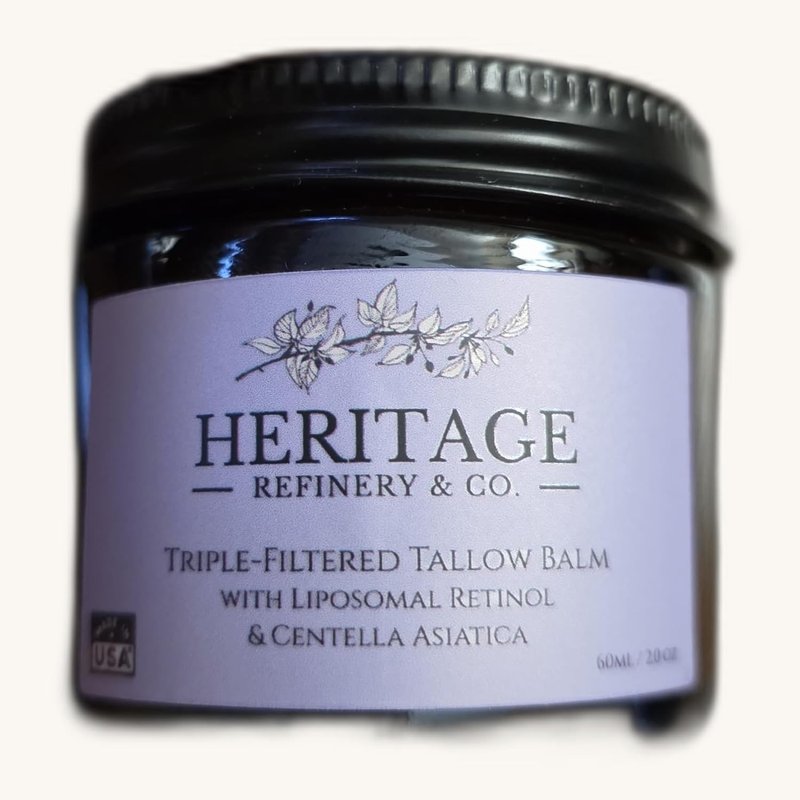 Grass Fed Beef Tallow Face Cream - Anti-Aging Retinol Moisturizer for Sensitive Skin | 2 oz Made in USA