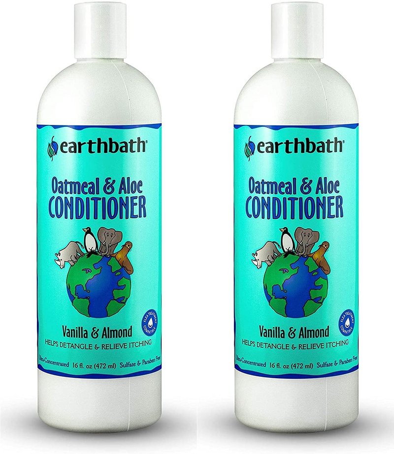 earthbath, Oatmeal & Aloe Conditioner - Dog Conditioner for Allergies & Itching, Dry Skin, Helps Detangle & Relieve Itching, Made in USA, Cruelty Free Pet Conditioners - 16 Oz (2 Pack)