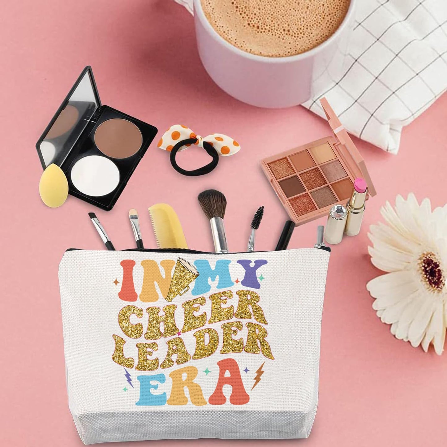 FJHAIY Cheerleader Gifts Set Women Including Cheerleader Makeup Bags Cheerleader Necklace Cheerleading Socks Cheerleader Stickers-Cheerleader Lovers Gifts
