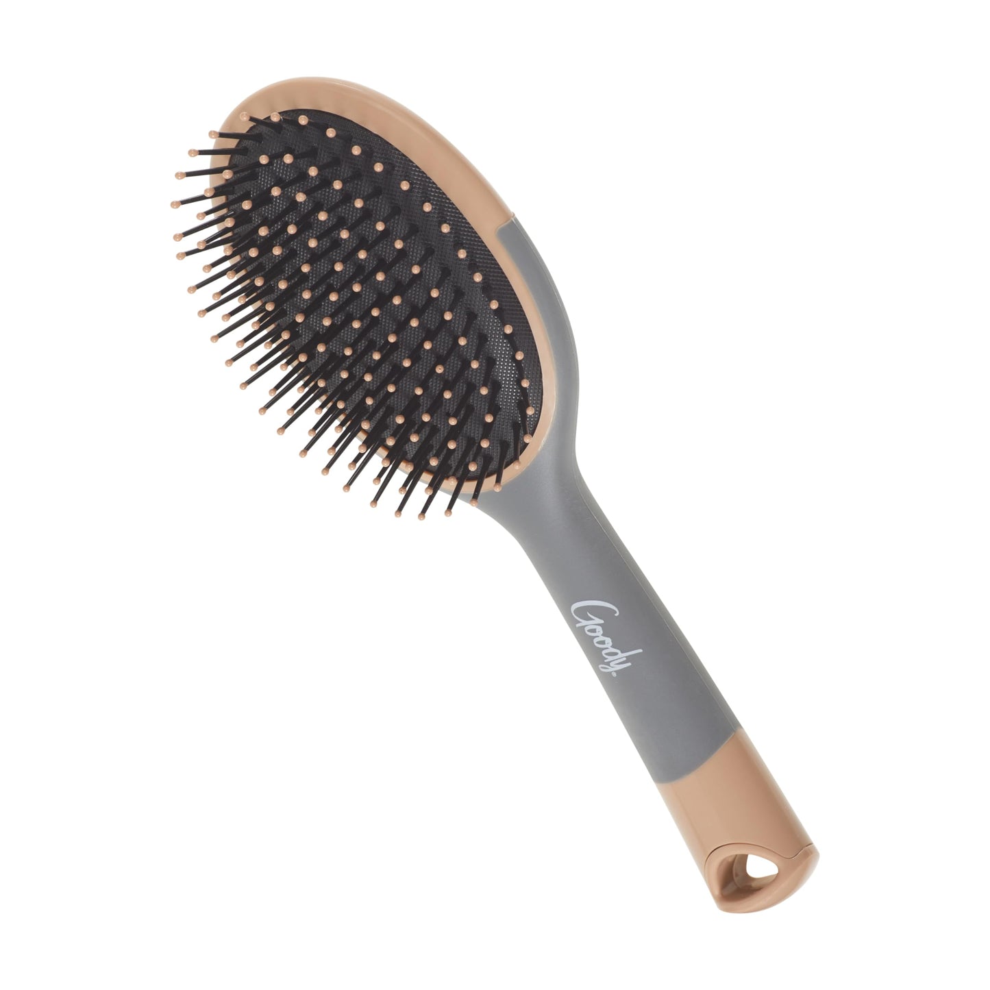 Goody Detangle It Oval Hair Brush, Detangler with Fine Flexible Bristles, Use as a Detangling or Styling Brush, Tackles Tangles & Knots, All Hair Types, Brown/Grey
