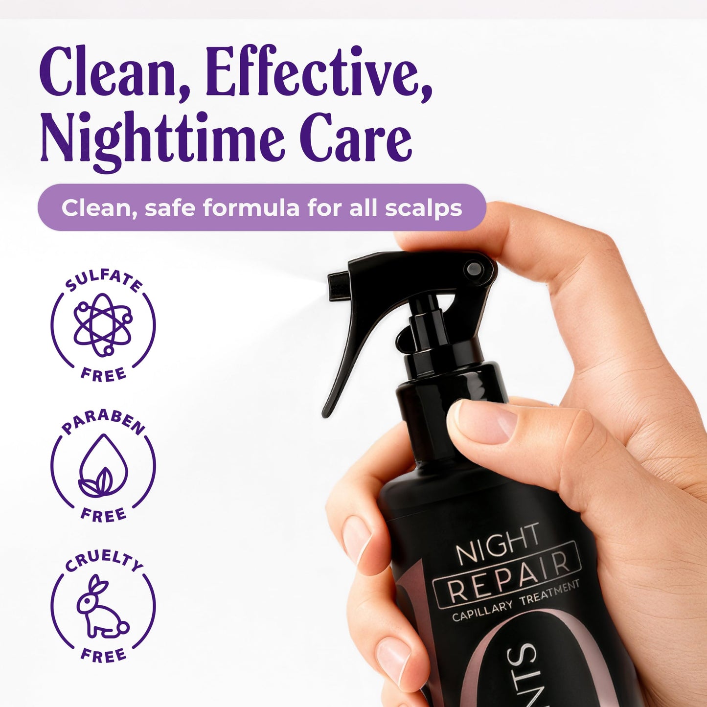 Carolayage Night Repair Treatment for Hair | Hydrating Overnight Hair Mask with Hydrolyzed Keratin and Aloe Vera | Strengthens, Restores Shine, and Reduces Frizz | Leave In, No Rinse Needed, 8.4 fl oz