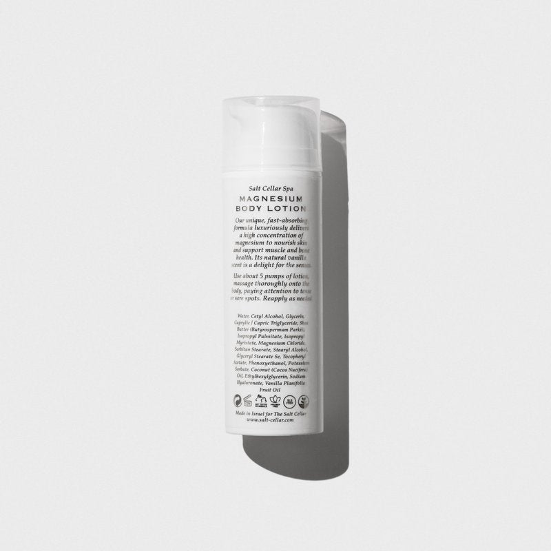 Salt Cellar Spa Dead Sea Magnesium Body Cream – Hydrating, Soothing & Nourishing Moisturizer with Shea Butter, Coconut Oil & Vitamin E – Vegan, Paraben-Free, Cruelty-Free – 5 fl oz