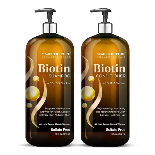 Biotin Shampoo and Conditioner Set - DHT Blocker Complex for Healthy Hair | 16 fl oz Each, Sulfate Free