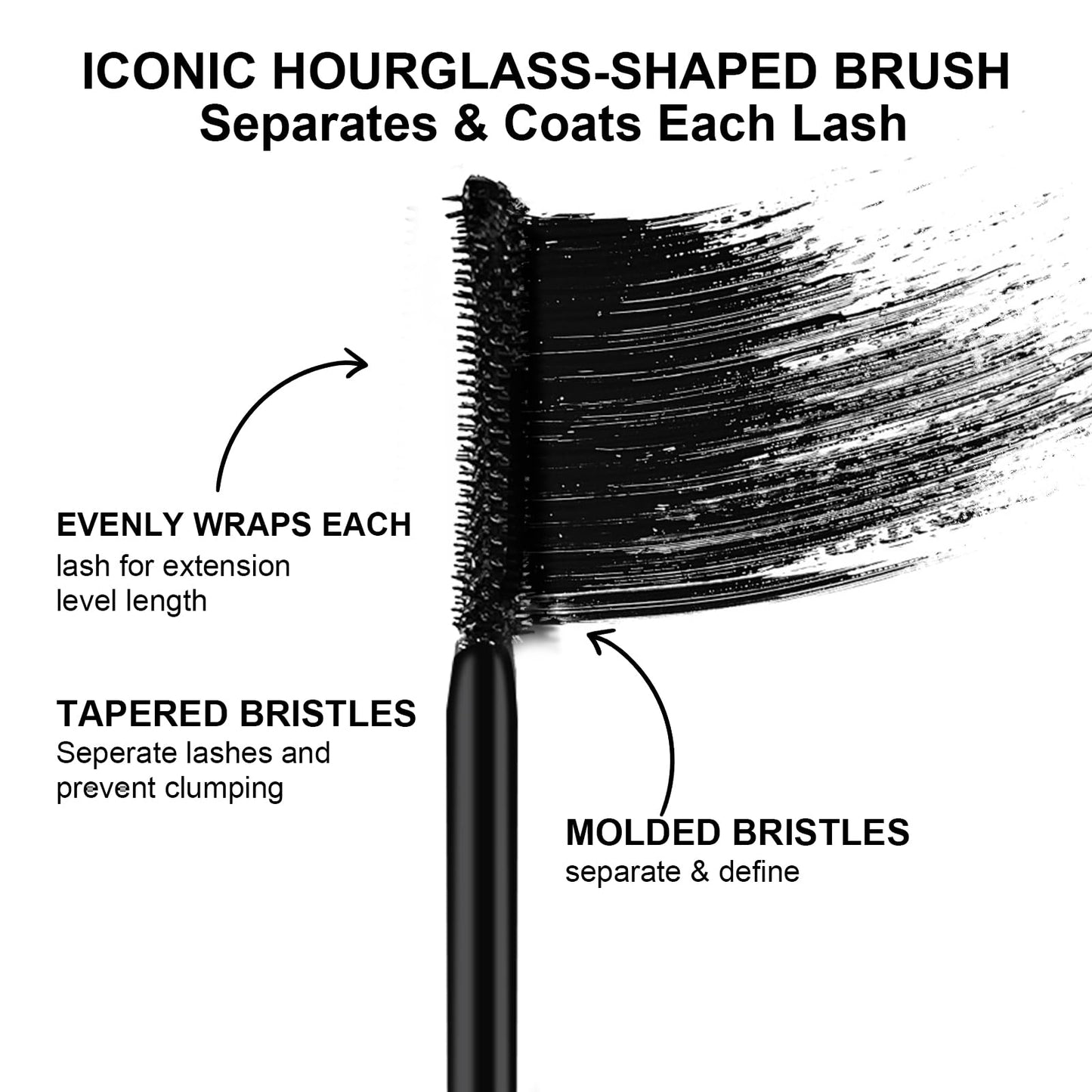 Mascara for Older Women 60 Plus, Tubing Mascara Black - Lengthening, Volumizing & Curling, Smudge-Proof, Washable, Enriched with Jojoba Oil and Castor Oil, Vegan & Cruelty-Free