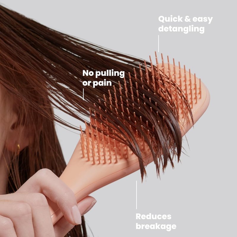 Tangle Teezer Ultimate Detangler Brush - Wet & Dry Hair, Reduces Breakage & Eliminates Knots | Apricot Color
