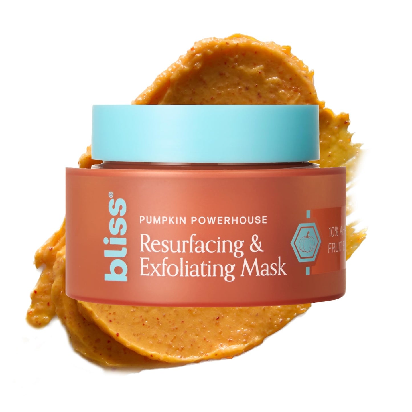 Bliss Pumpkin Powerhouse & Resurfacing Enzyme Mask - 10% AHA Pumpkin Blend with Prebiotics and Hyaluronic Acid for Smooth, Glowing Skin - Vegan, Clean, Cruelty-Free (1.7 Oz)