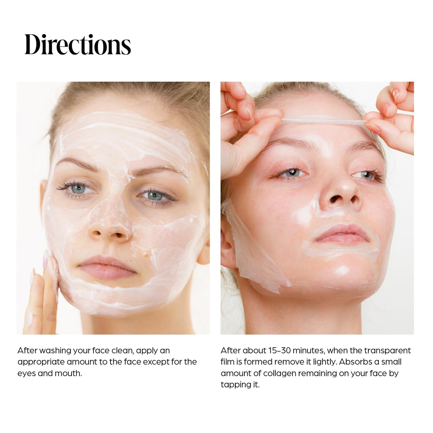 Intensive Collagen Peel-Off Mask Pack - Hydrolyzed 300da Peptides & 10 Seed Oils | Korean Skincare (2.82oz)