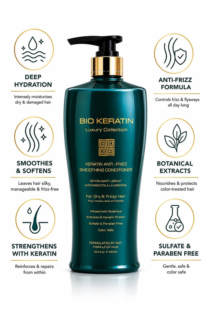 Bio Keratin Luxury Collection Keratin Anti-Frizz Smoothing Conditioner 33.8 oz