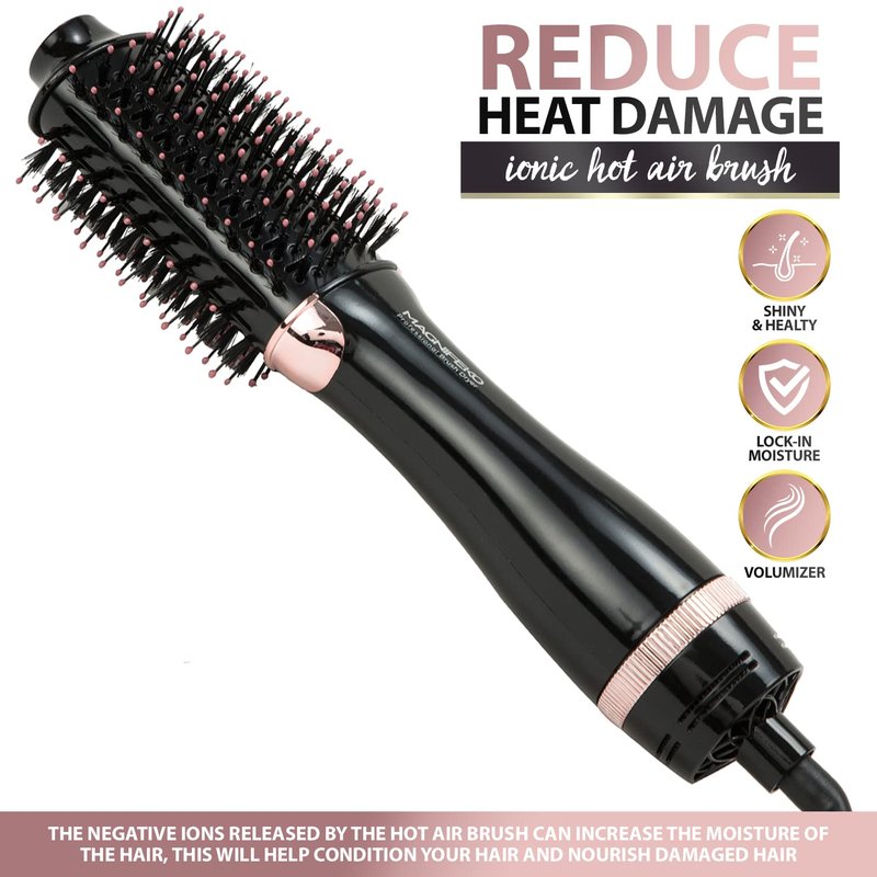Magnifeko Round Hair Dryer Brush - Hot Air Blow Dryer Brush for Women for Hair Drying, Styling and Volumizing -(Black)