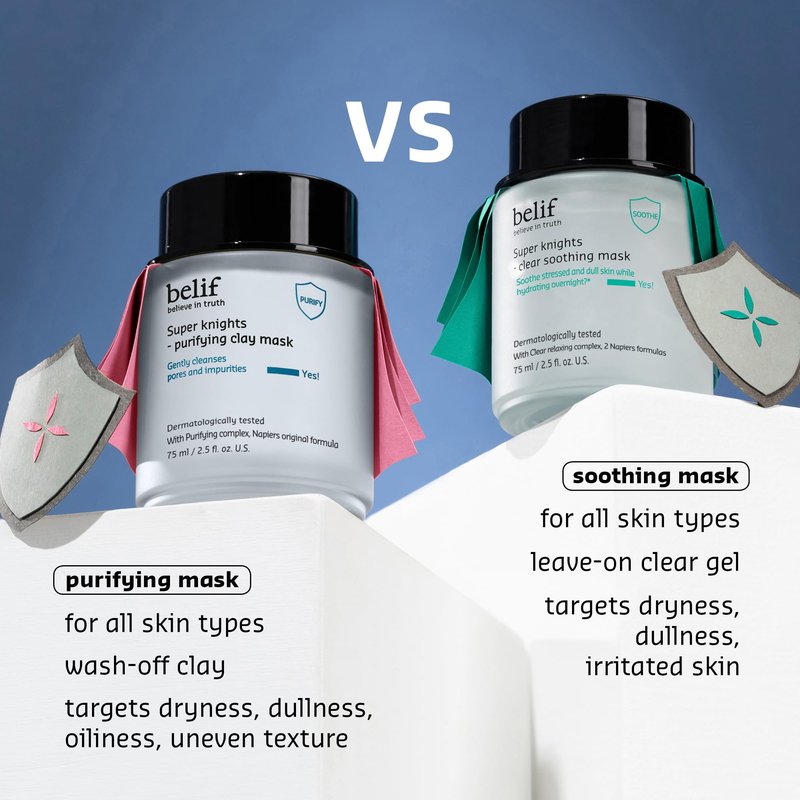 belif Super Knight Clear Soothing Mask, Overnight Hydrating Face Mask, Lightweight, Cooling & Antioxidant-Rich, Squalane, No Wash Off & No Sticky Residue, Korean Skin Care