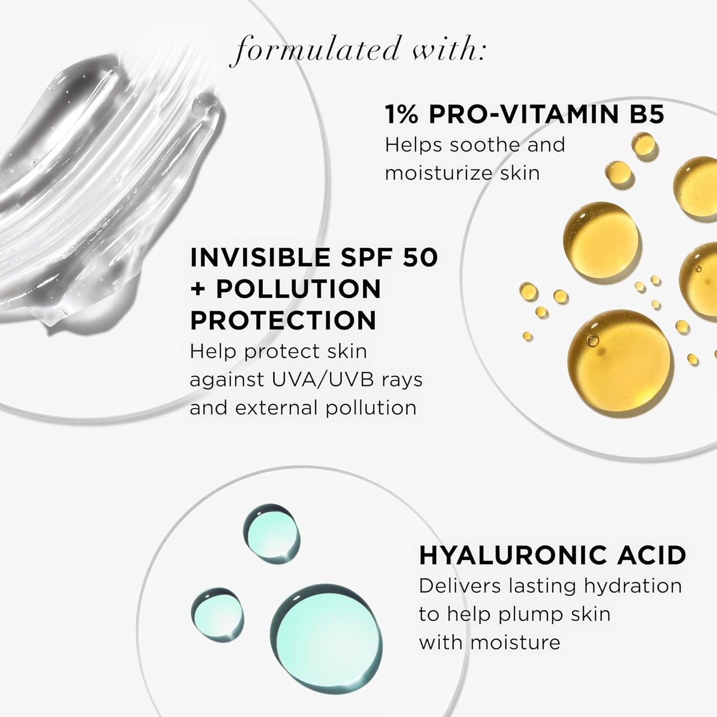 IT Cosmetics Hello Sunshine Invisible Sunscreen SPF 50 - Hydrating Face Primer with Pro-Vitamin B5 & Hyaluronic Acid - No White Cast, 1.7 oz