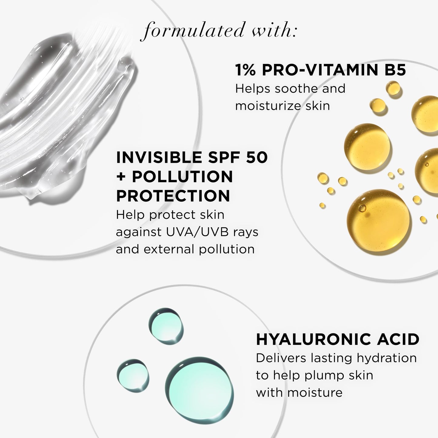 IT Cosmetics Hello Sunshine Invisible Sunscreen for Face SPF 50 - Sunscreen, Hydrating Serum & Makeup Primer - 1% Pro-Vitamin B5 & Hyaluronic Acid - HSA/FSA Eligible - No White Cast - 2.7 fl oz