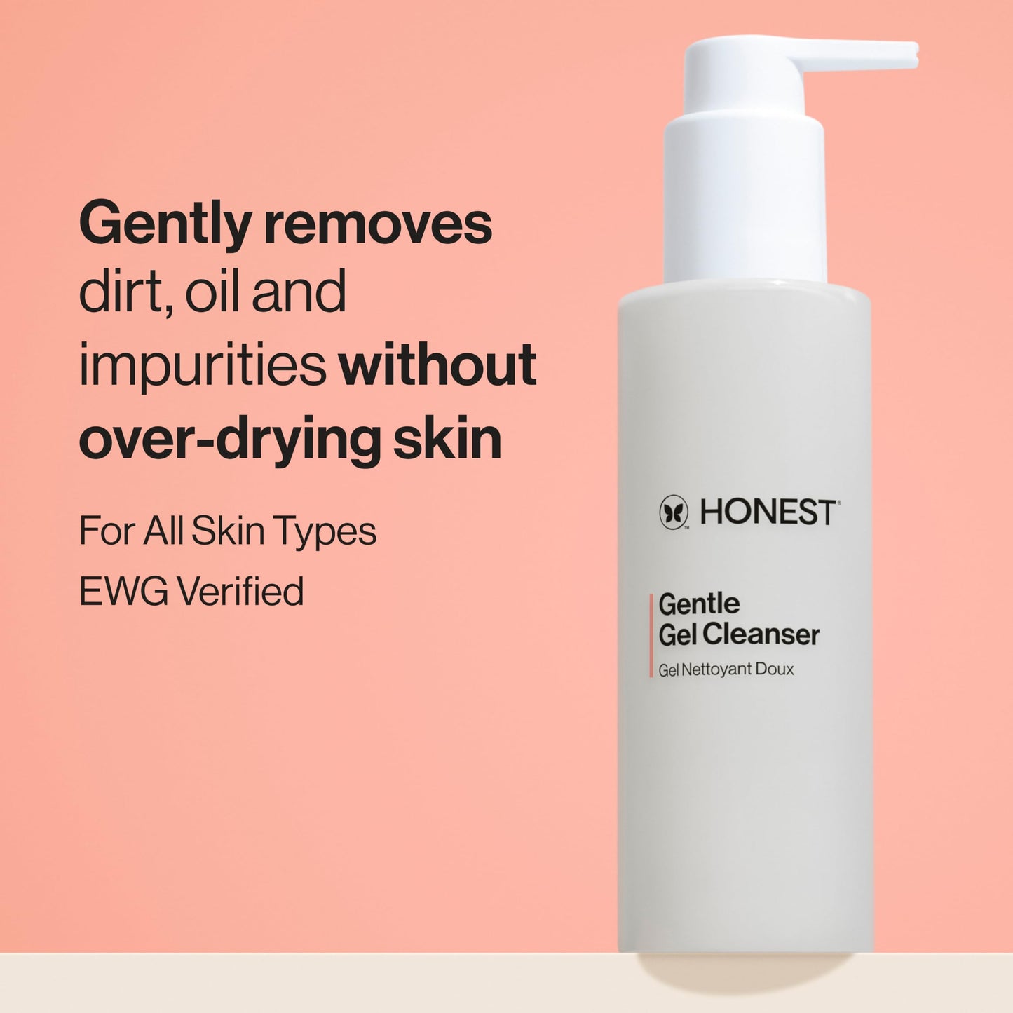 Honest Beauty Gentle Gel Everyday Face Cleanser + Moisturizing Hydrogel Cream Bundle | Vegan + Safe for Sensitve Skin | 5 fl oz, 1.7 fl oz