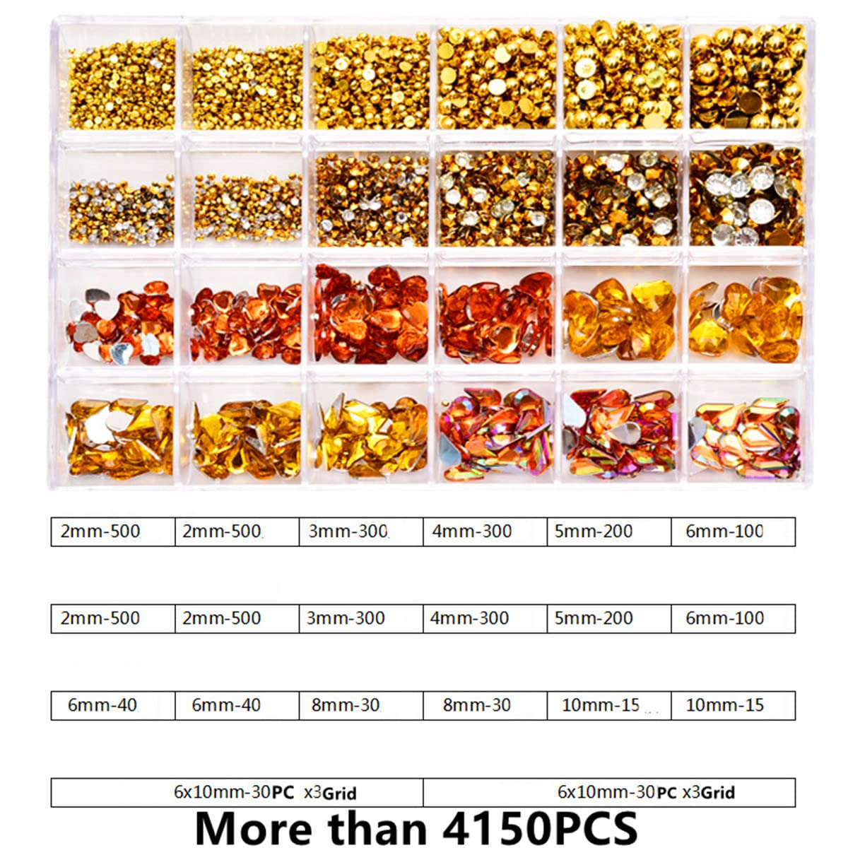 LIUDAMAI 2-11mm Nail Art Rhinestones Shaped Diamonds Pearls Acrylic Heart-Shaped Flat Bottom Rhinestones Dotting Pen Tweezers DIY Stickers Rhinestones Shaped Rhinestones for Nails