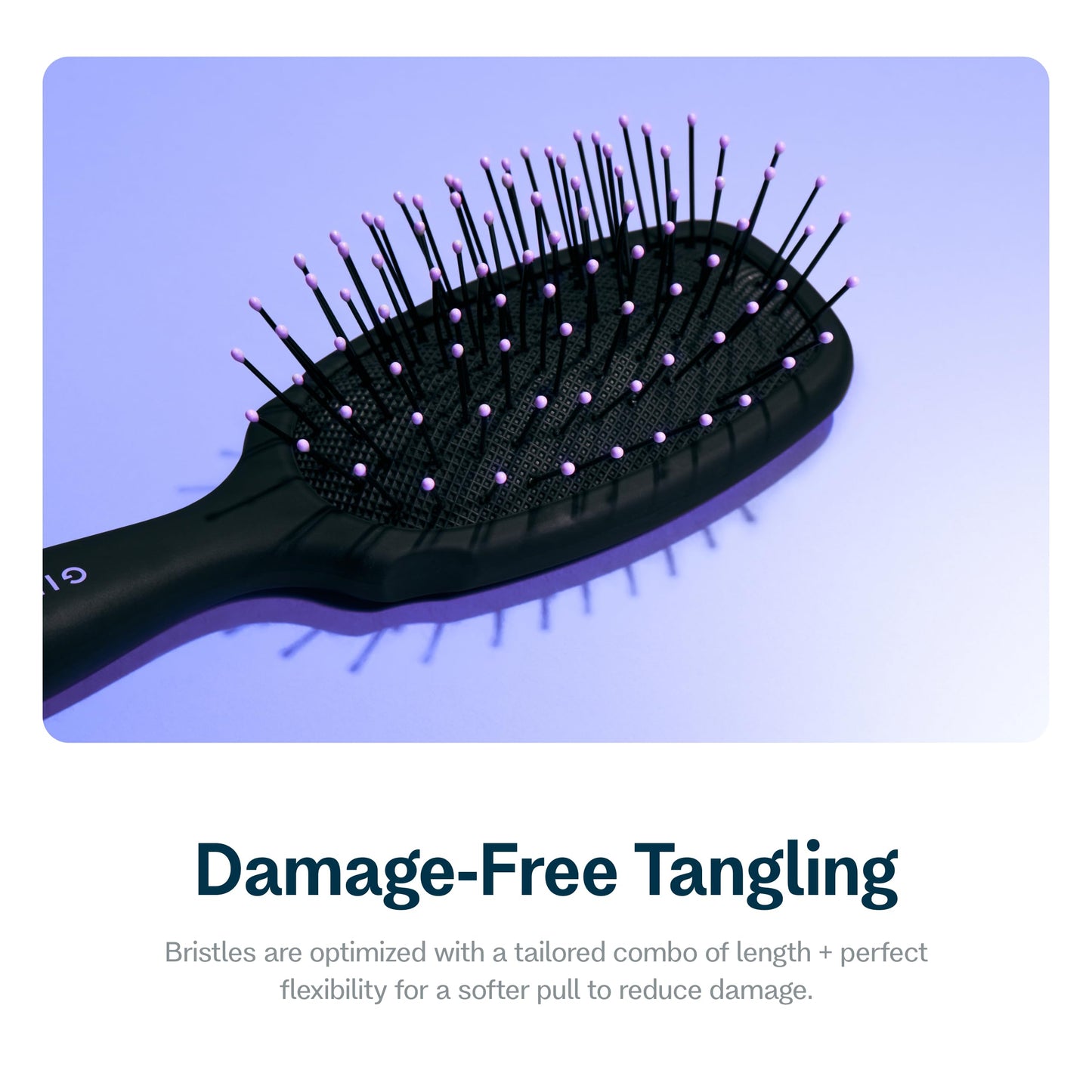 Gimme Hair Brush - Mini Travel Detangler Brush for Thick Hair with Anti-Static, Heat-Resistant & Flexible Nylon Bristles - Hair Tools for Women, Teens & Girls, Black