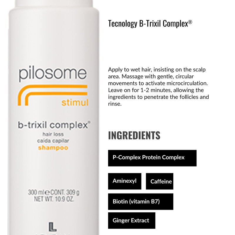 LENDAN - Gentle Specific Shampoo - Pilosome Stimul B-Trixil Complex - 300 ml - Removes Excess Sebum - Helps Improve the Appearance of Thin and Weakened Hair - Soft and Silky Finish