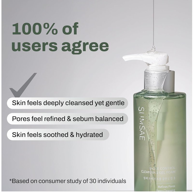 Pore Control Gel to Foam Cleanser - Deep Pore Cleansing Face Wash with Green Tea & Niacinamide | 155ml/5.24 fl oz