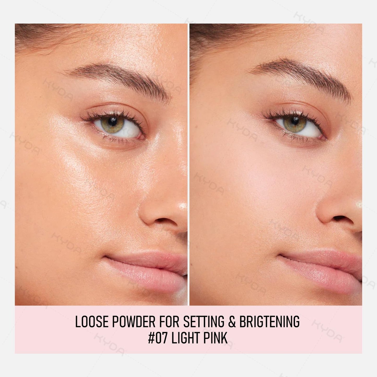 KYDA Mineral Loose Powder SPF 35, Pink Loose Setting Powder, Buildable Sheer Coverage, Weightless Oil Free, Blurring Finishing, Extend Base Makeup, 0.28 oz, Light Pink