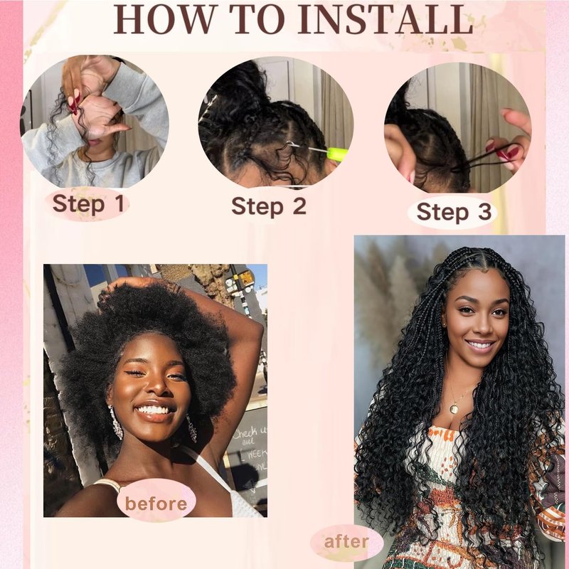 Chocolate Brown Human Braiding Hair - Deep Wave 22 Inch | 100g Curly Extensions for Boho Braids
