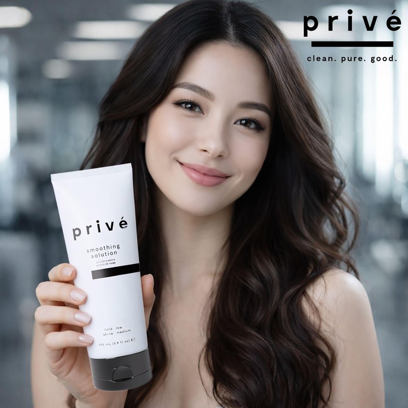 Privé Smoothing Solution - Lightweight Non-Greasy Formula with Baobab, Bamboo and Jojoba Proteins for Sleek Shiny Hair - Speeds Drying and Controls Flyaways - 5.9 oz