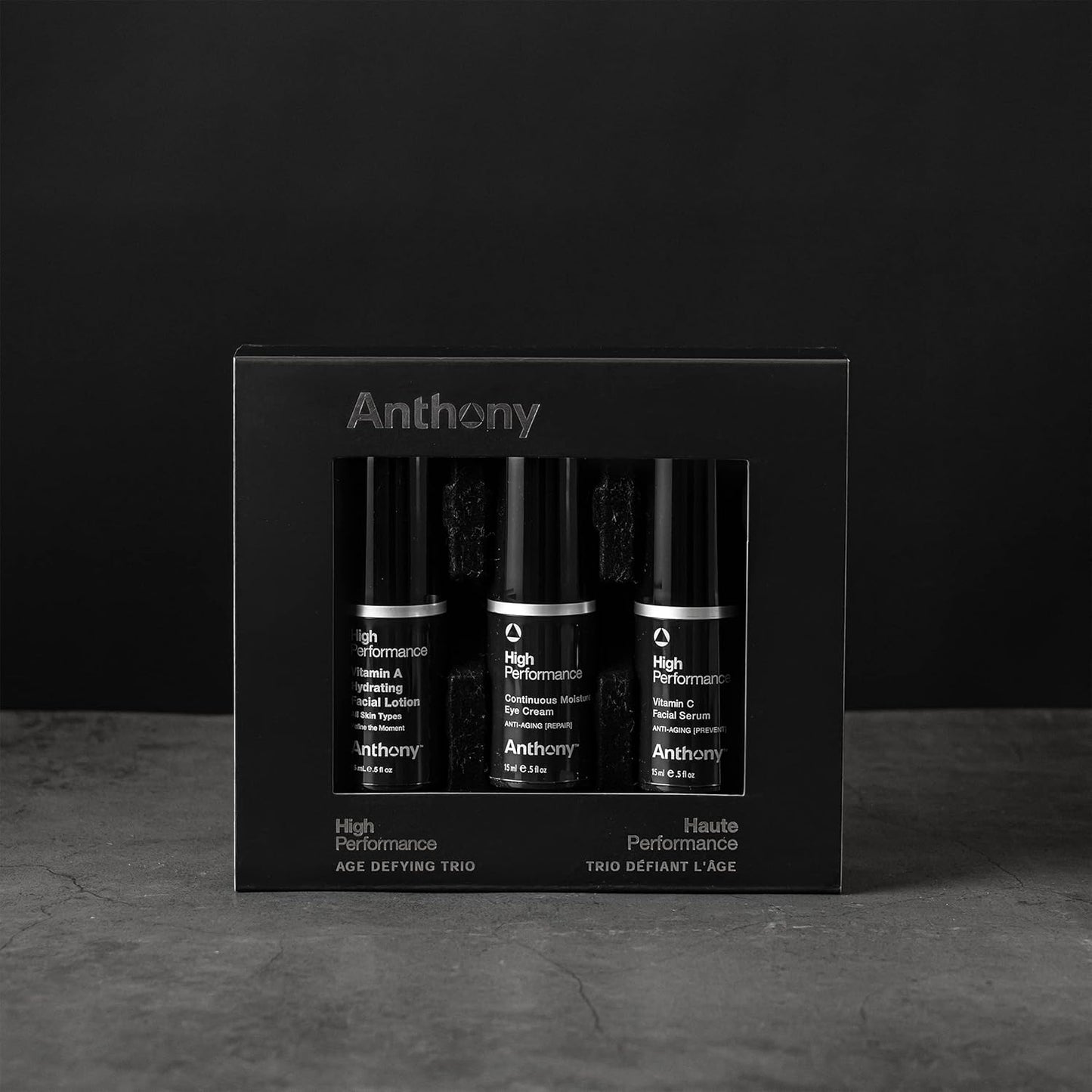 Anthony High-Performance Trio Kit | Anti-Aging Eye Cream, Vitamin C Serum & Lotion - 0.5 Fl Oz Each
