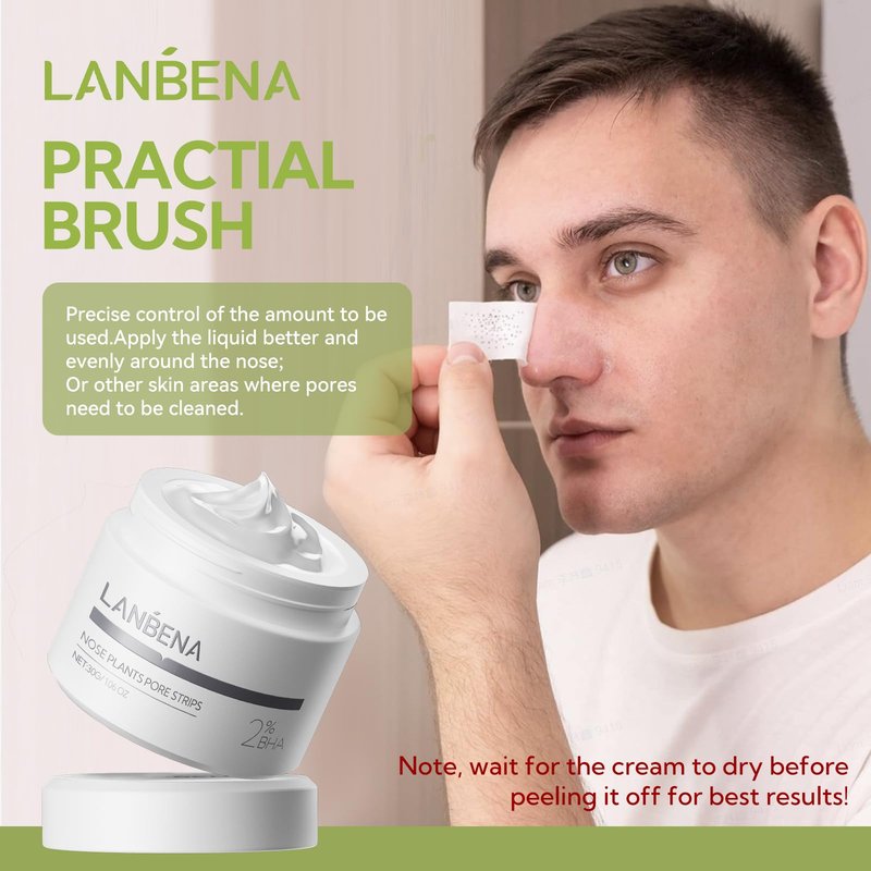 LANBENA Blackhead Remover - Peel Off Mask for Nose & Face, Blackhead Removal Kit 1.05oz