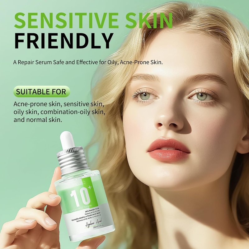 Azelaic Acid Face Serum - Soothing Hydration for Redness Relief | Centella Asiatica & Hyaluronic Acid - 1 Fl. Oz/30 Ml