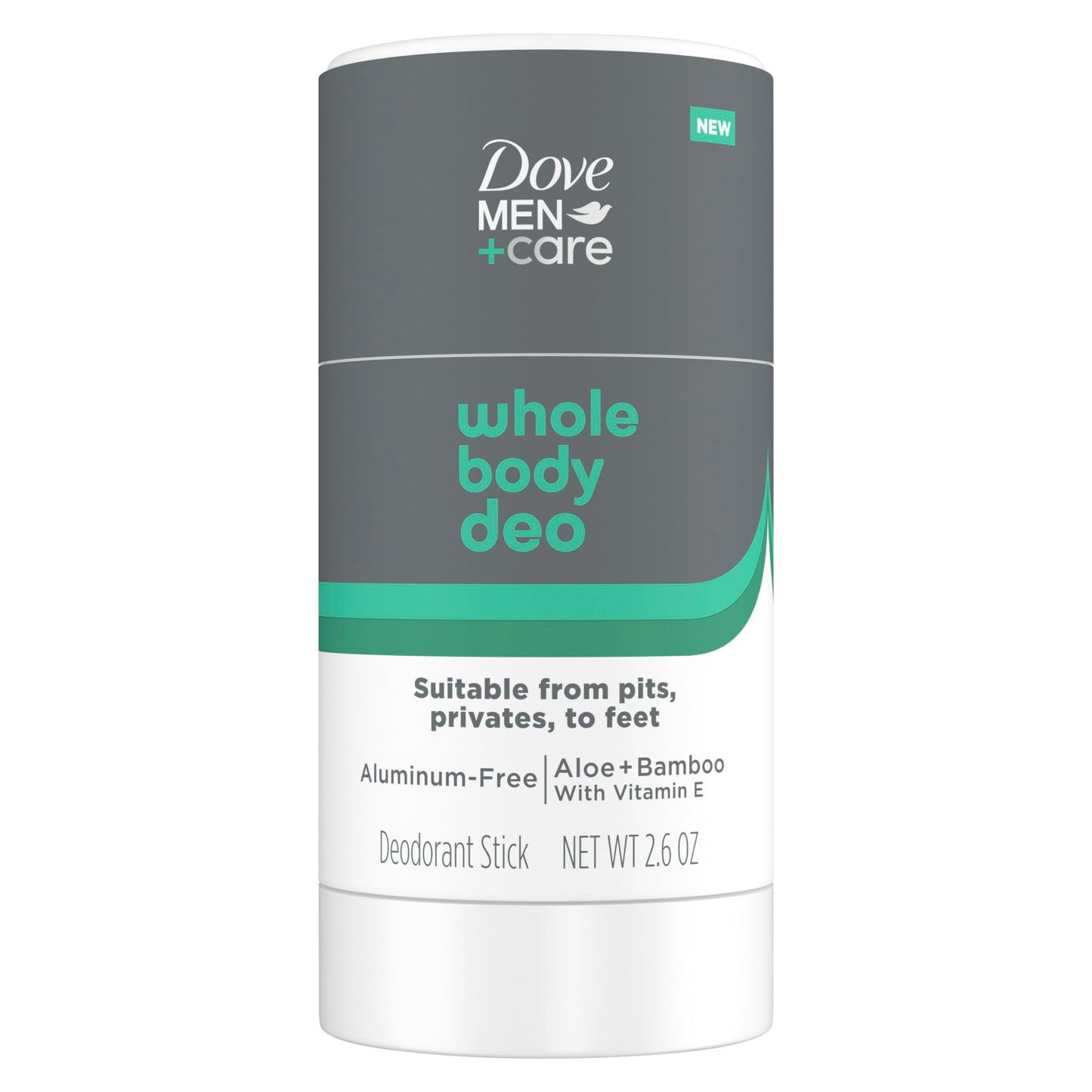 Dove Men+Care Whole Body Deodorant Stick Bundle with Aloe + Bamboo and Shea Butter + Cedar, 2.6 oz Each