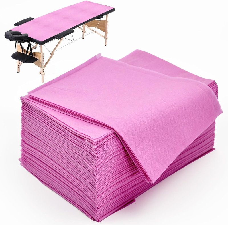 Massage Table Sheets - 50 PCS Pink Disposable Covers for Spa & Salon | Soft, Hygienic, 31'' x 70''