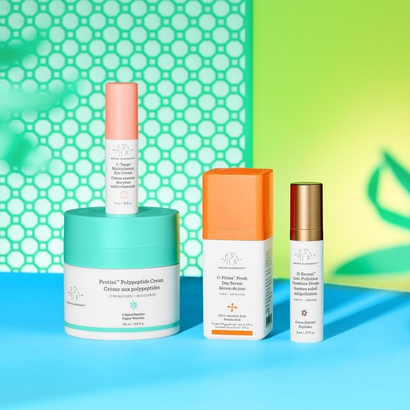 Drunk Elephant Resort to This Day Kit - Includes Protini Cream (50 ml/1.69 fl oz), C-Firma (15 ml/.5 fl oz), D-Bronzi (8 ml/.27 fl oz), and C-Tango (5 ml/.16 fl oz)