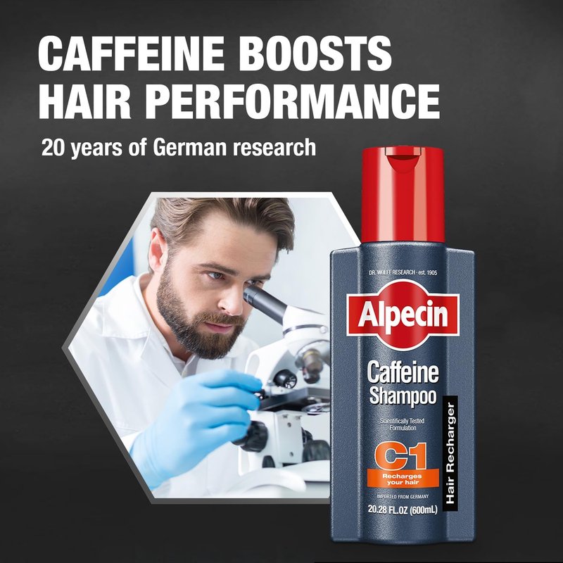 Alpecin C1 Caffeine Shampoo 20.28 fl oz I Hair Performance Enhancer I Promotes Natural Hair Growth and Thickness I Energizes Scalp 600mL 1 Pack