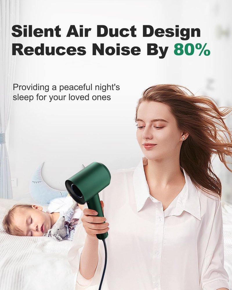 7MAGIC High-Speed Hair Dryer,Green