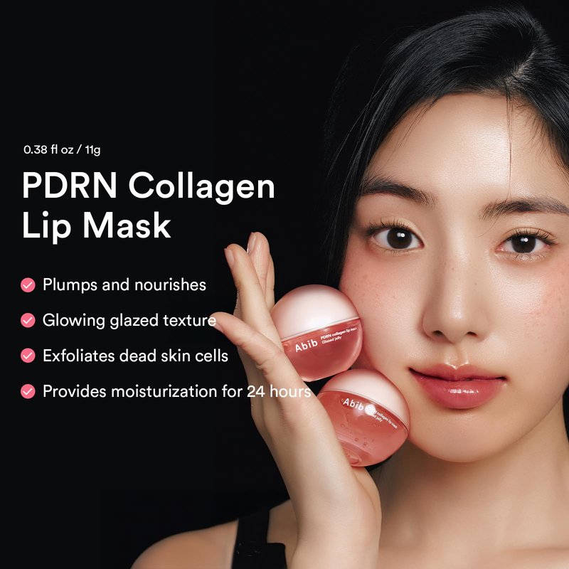Abib PDRN Vegan Collagen Lip Mask Glazed Jelly 0.38 fl oz | Korean Lip Butter Balm Overnight Sleeping Mask Hydrating Care Moisturizer Treatment for Flakey, Dry Lips