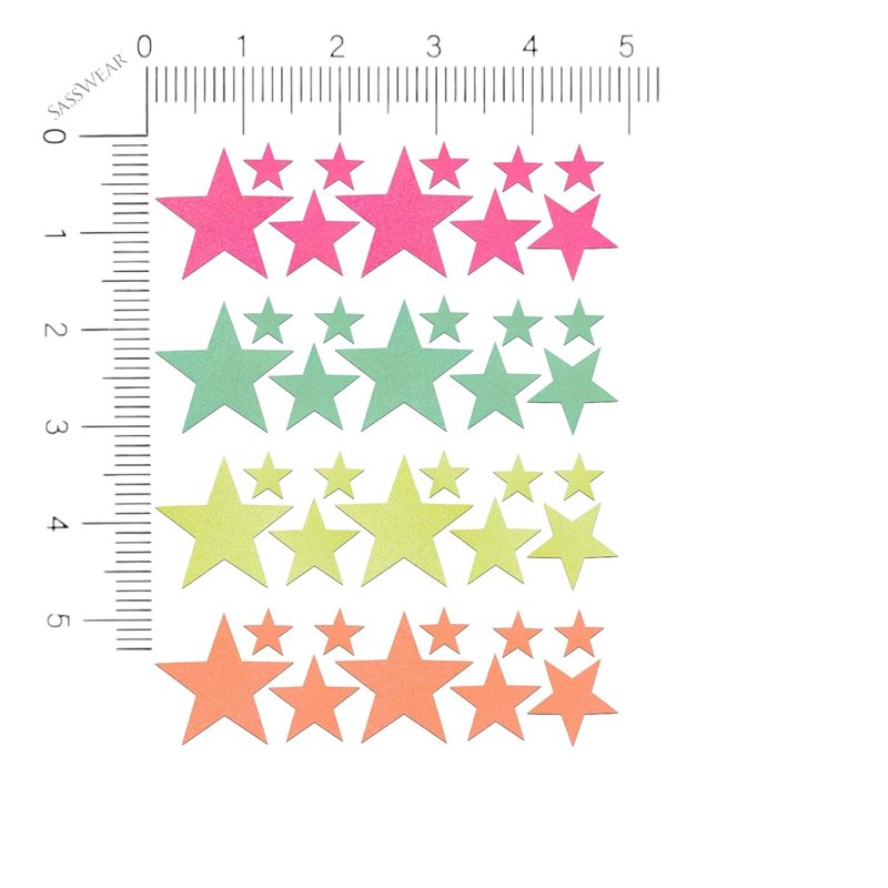 Blacklight Body Stickers - Neon Festival Accessories for Raves | 40 Pack (Star)