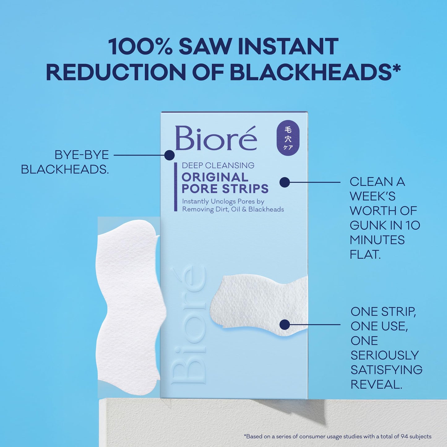Biore Original Blackhead Remover Nose Strips, Deep Cleansing, 14 ct, 4pk
