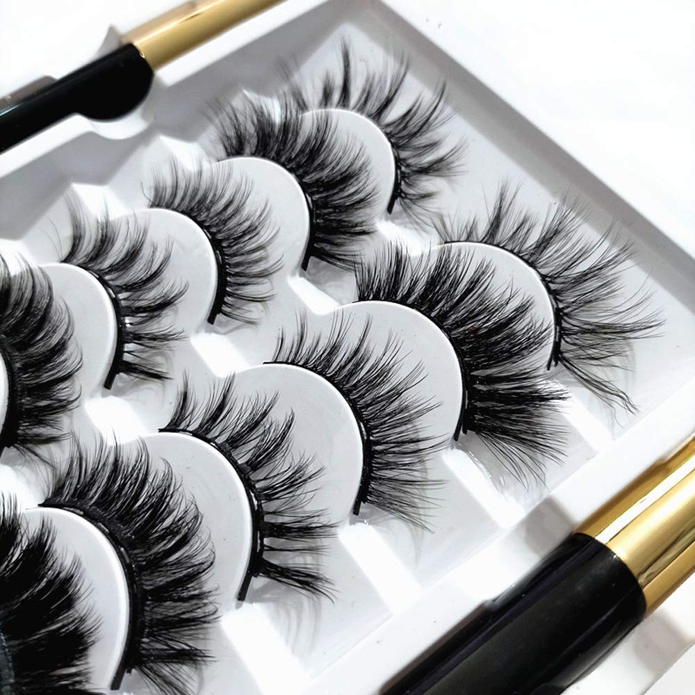 DAODER Magnetic Eyelashes with 4 Tubes Eyeliner Kit Long Magnetic Lashes Wispy 10-20MM Variety Pestañas Postizas Magneticas D Curl 10 Pairs Magnet False Eyelashes for Daily Wear
