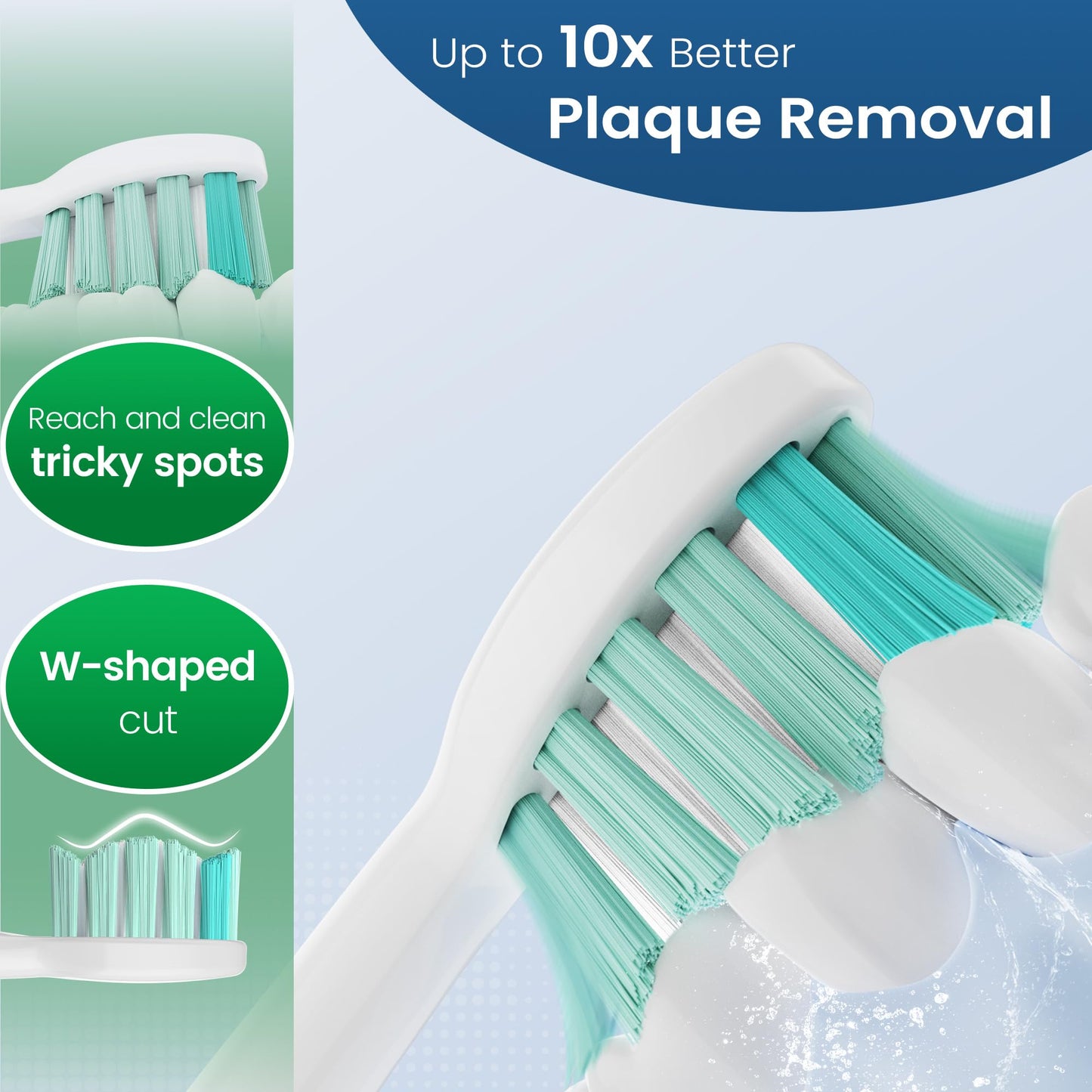 SuitShine Replacement Toothbrush Heads Compatible with Philips Sonicare and More Click-on Handles