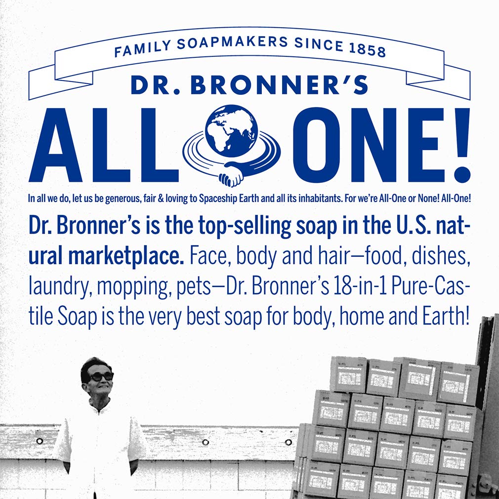 Dr. Bronner's - Pure-Castile Liquid Soap (Peppermint, 32 ounce and 2oz bundle) - Made with Organic Oils, 18-in-1 Uses: Face, Body, Hair, Laundry, Pets & Dishes, Concentrated, Vegan, Non-GMO