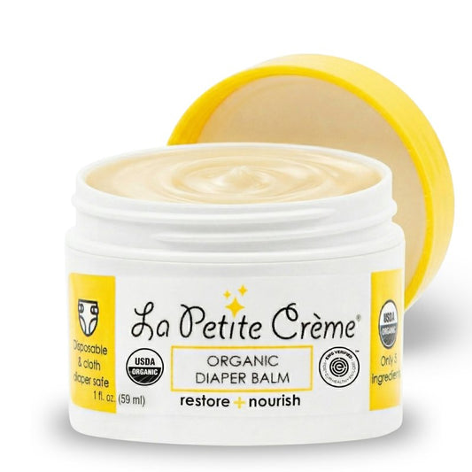 La Petite Creme French Organic Diaper Balm (1 oz) - Healing & Nourishing Diaper Cream - Gentle & Safe Liniment Baby Lotion - USDA Certified Organic - Baby Essentials for Newborn