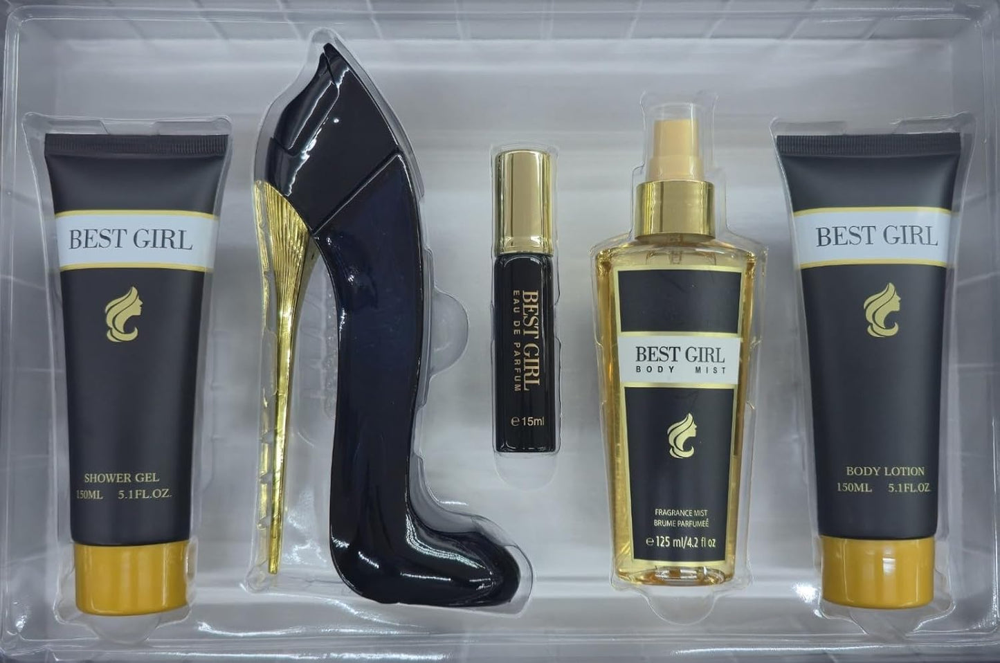 Perfume Gift Set for Women - 5-Piece Eau de Parfum Collection with Luxurious High Heel Bottle, Body Lotion, Mist & Shower Gel | 2.7 fl oz