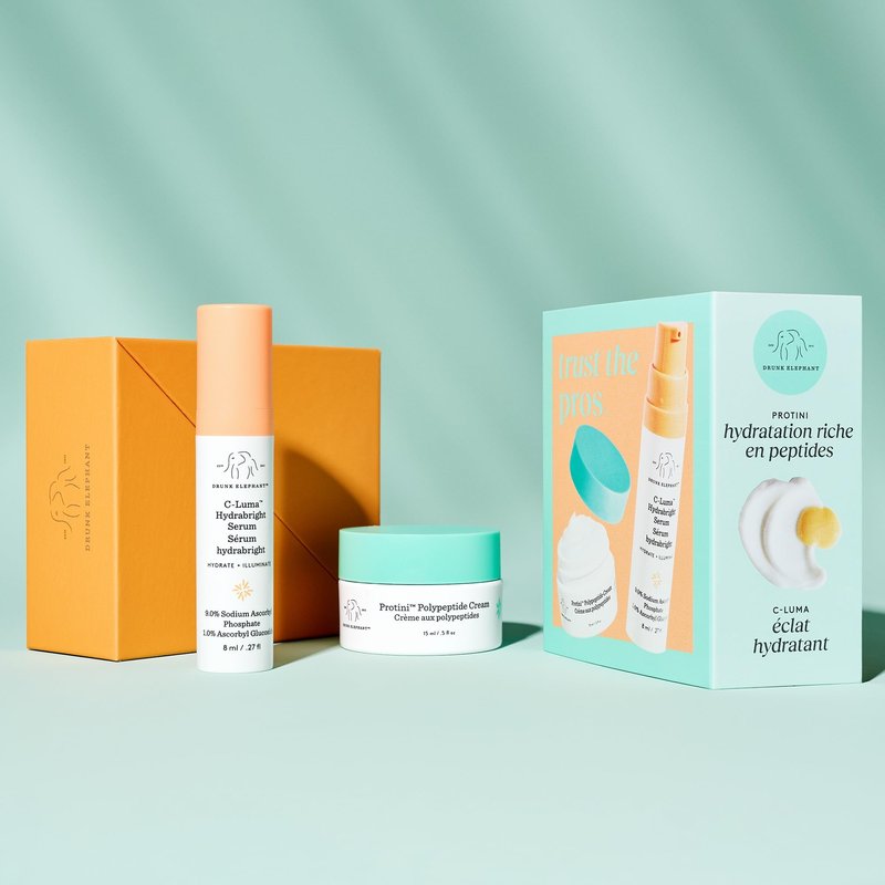 Drunk Elephant Trust The Pros - Travel Size - Illuminate and Firm Kit - Clean Clinical Skincare - Cruelty-Free - Dermatologist-Tested - Free of Essential Oils, Silicones, and Fragrance