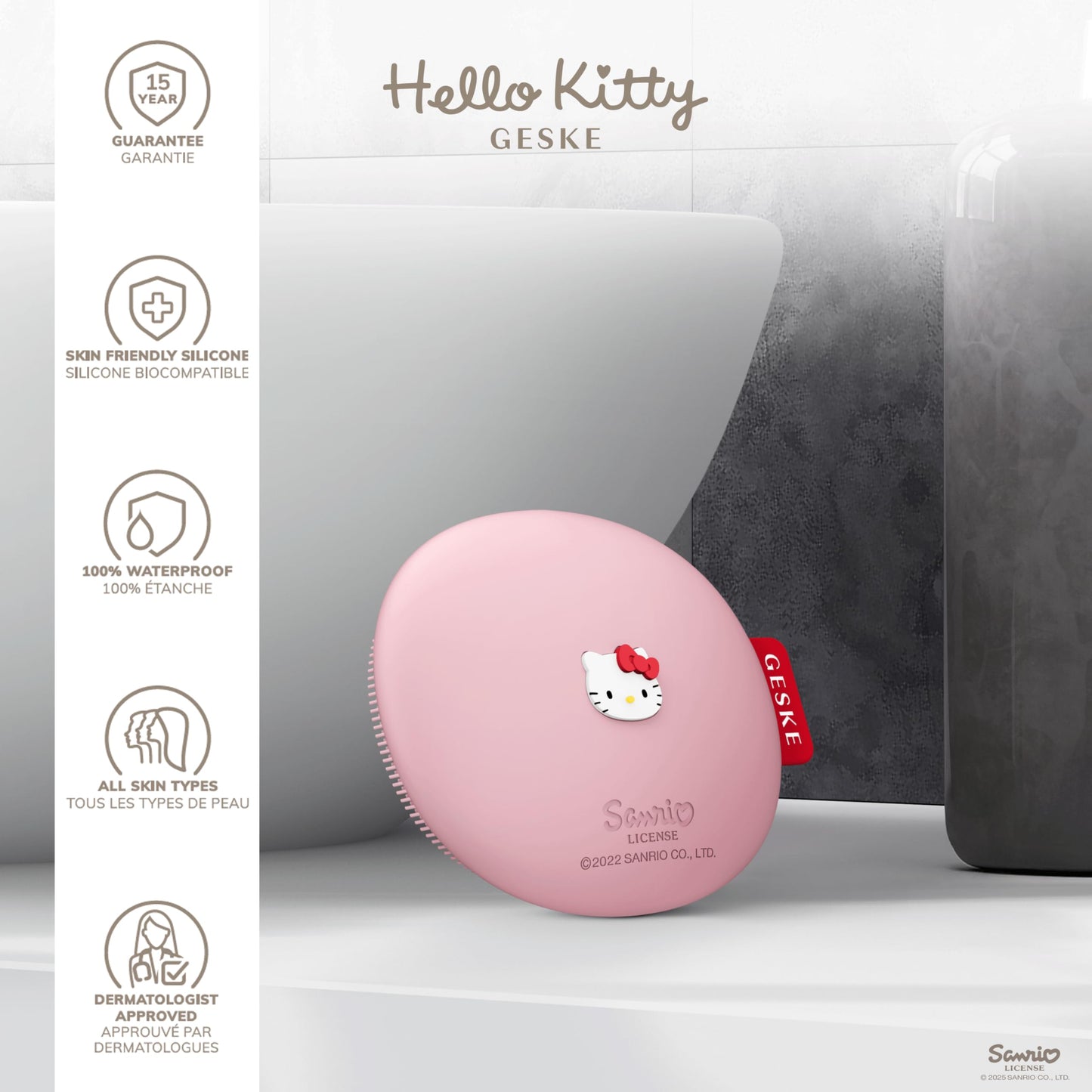 GESKE x Hello Kitty SmartAppGuided Facial Cleansing Brush | 3 in 1 | Gentle Cleansing