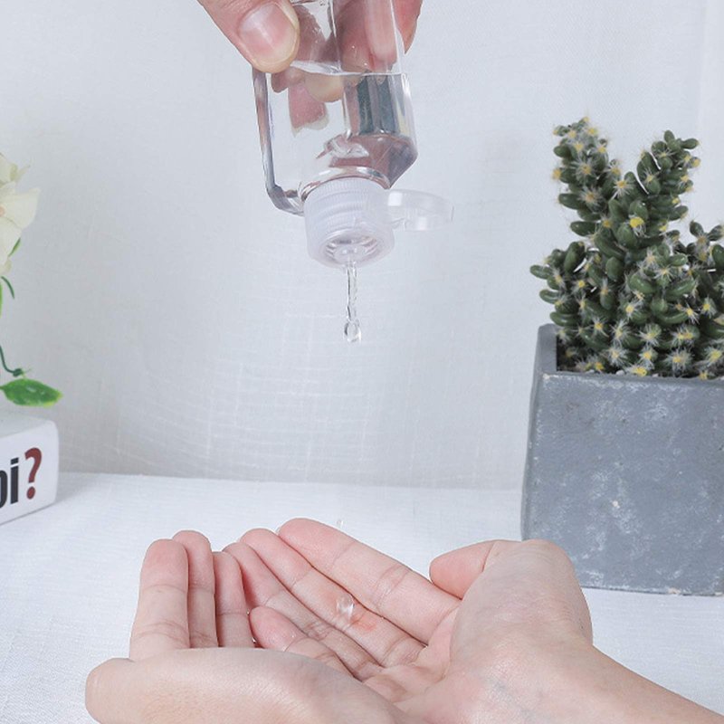 Vankcp 50 Pieces Empty Bottles with Flip Cap, 2 oz Portable Travel Bottle Refillable Cosmetic Bottle Clear Reusable Travel Bottles for Liquid, Lotions, Creams, Shampoo and Toiletries (60 ml)