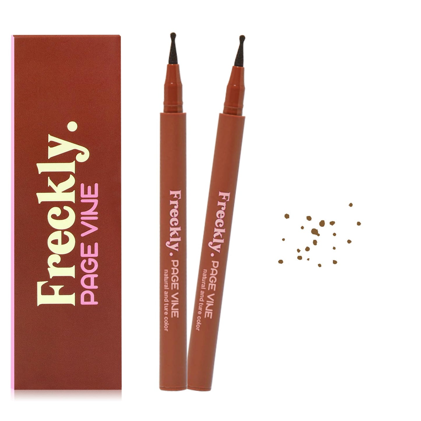 CLLFUU Freckle Pen,2 PCS Faux Freckle Stamp Waterproof,Fake Face Freckles Stain Makeup Long Lasting Quick Dry,Natural Lifelike Soft Dot Freck Pen 2PCS-02 Medium