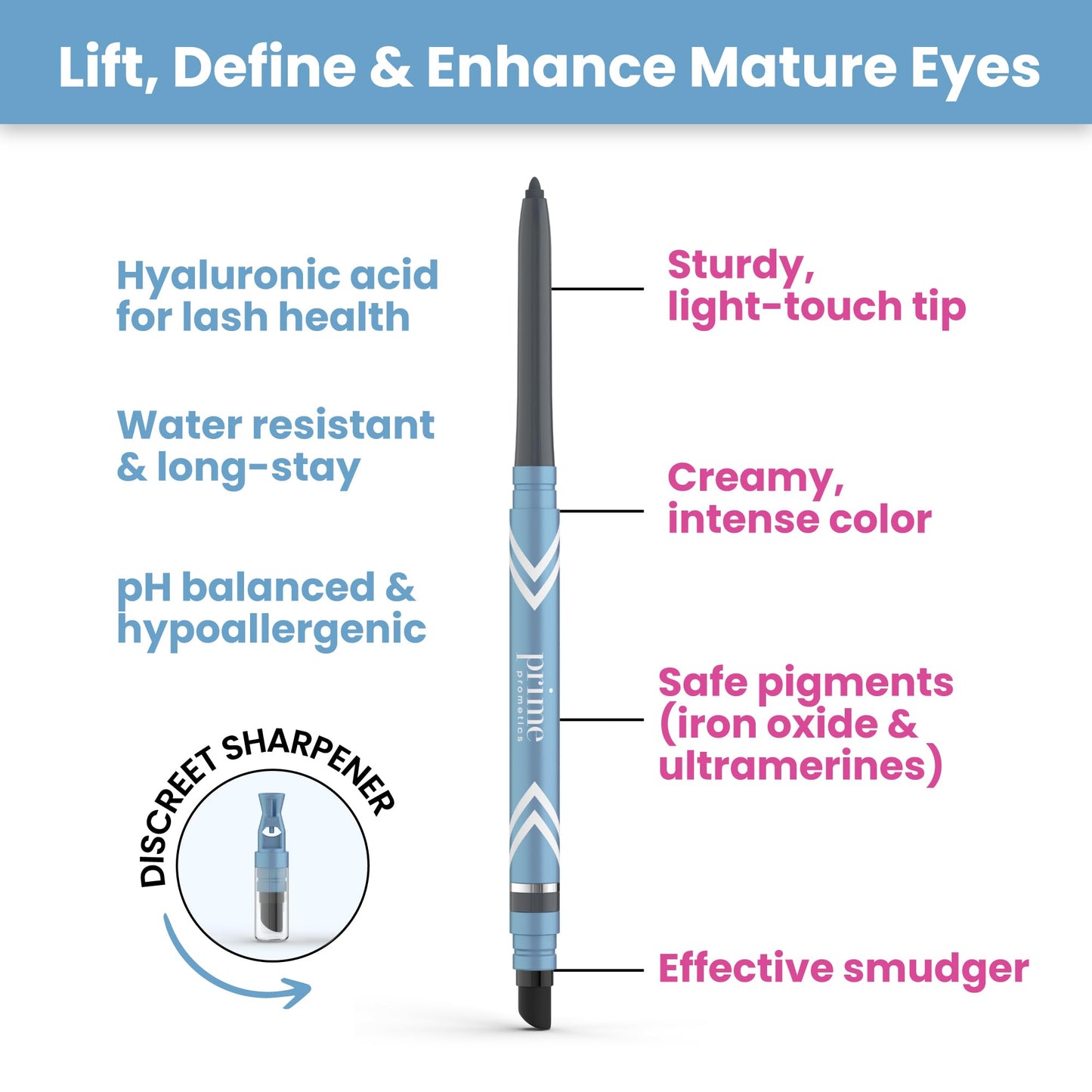 PRIME PROMETICS Ecstatic Eyes Bundle – PrimeEyes Glide Eyeliner Trio (Black+Wood+Sapphire)