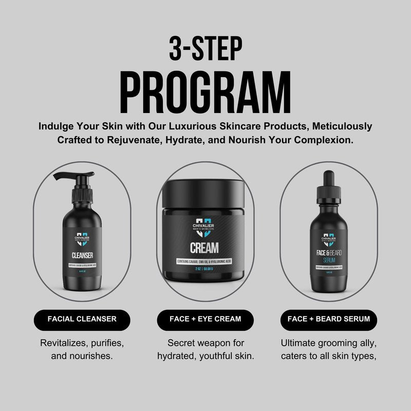 Mens Face Wash with Caviar Extract and Hyaluranic Acid - Skin Care for Men, Men Skin Care, Effective Beard Wash - Premium Men's Skincare Solution Facial Cleanser